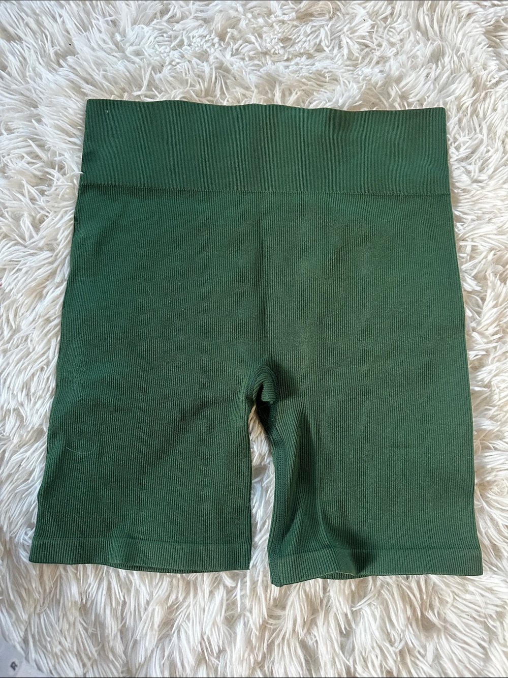 Gilly Hicks Ribbed Fitted High-Waist Shorts Athletic Size Small Forest Green